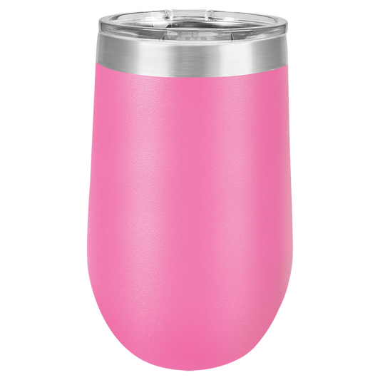 16oz Engraved Wine Tumbler - Add Your Logo or Design - Bulk Discount Available