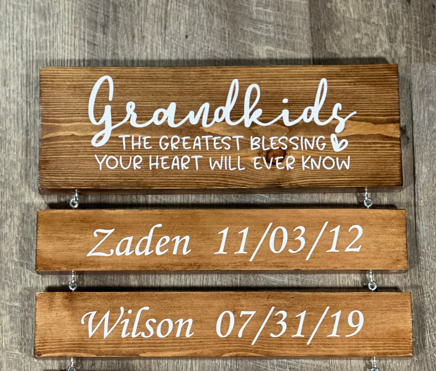 Grandparents Sign - Grandkids The Greatest Blessing Your Heart Will Ever Know - Custom Family Sign, Mother’s Day Gift, Gift For Grandma