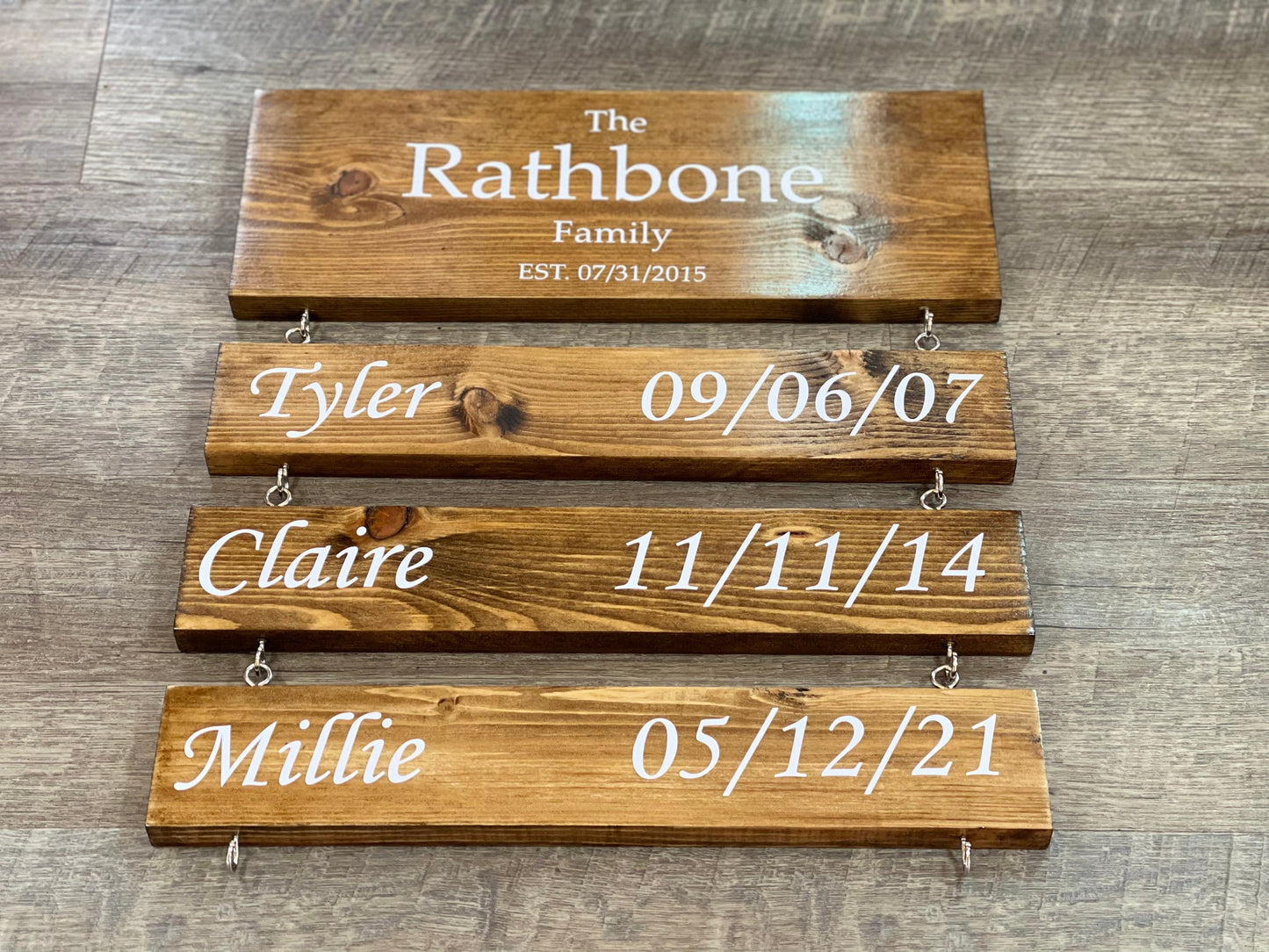 Personalized Family Wood Sign, With Kids Names And Birthdates, Christmas Gift, Anniversary Gift, Birthday Gift, Gift for wife