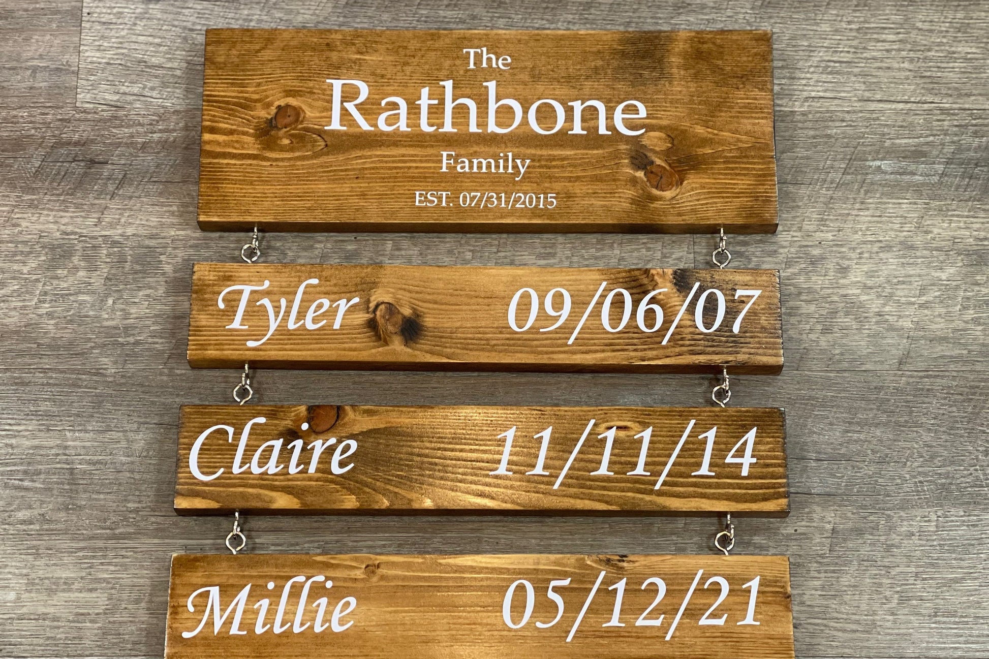 Personalized Family Wood Sign, With Kids Names And Birthdates, Christmas Gift, Anniversary Gift, Birthday Gift, Gift for wife