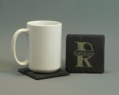 Custom Set of 4 Slate Coasters, Housewarming Gift, Wedding Gift