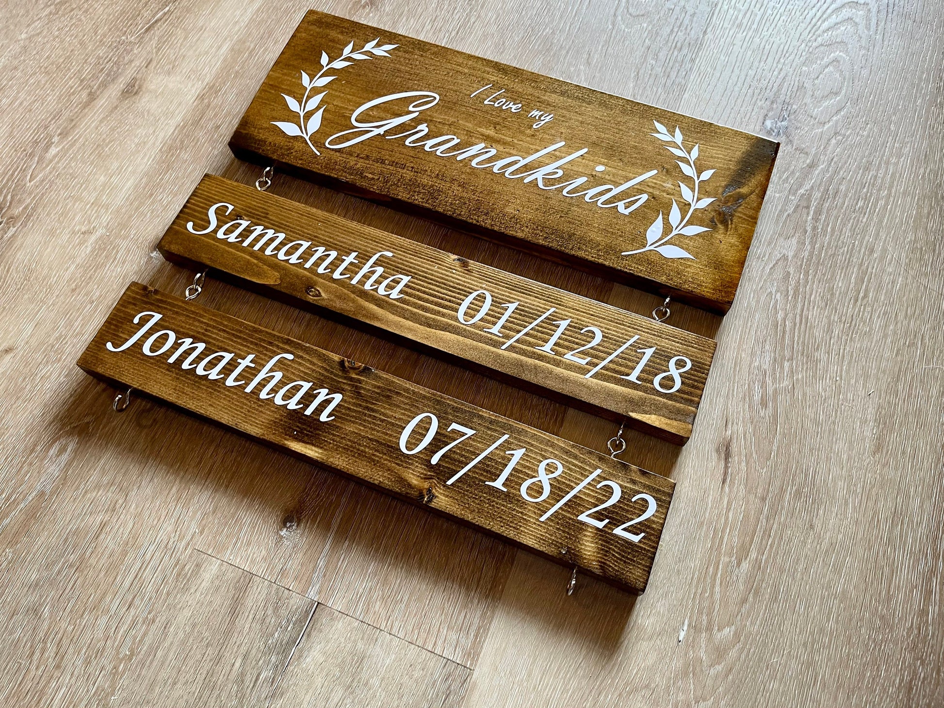 Personalized Grandchildren Sign with Names, I Love My Grandkids Wood Sign, Custom Grandchild Name Plaque, Gift For Grandma