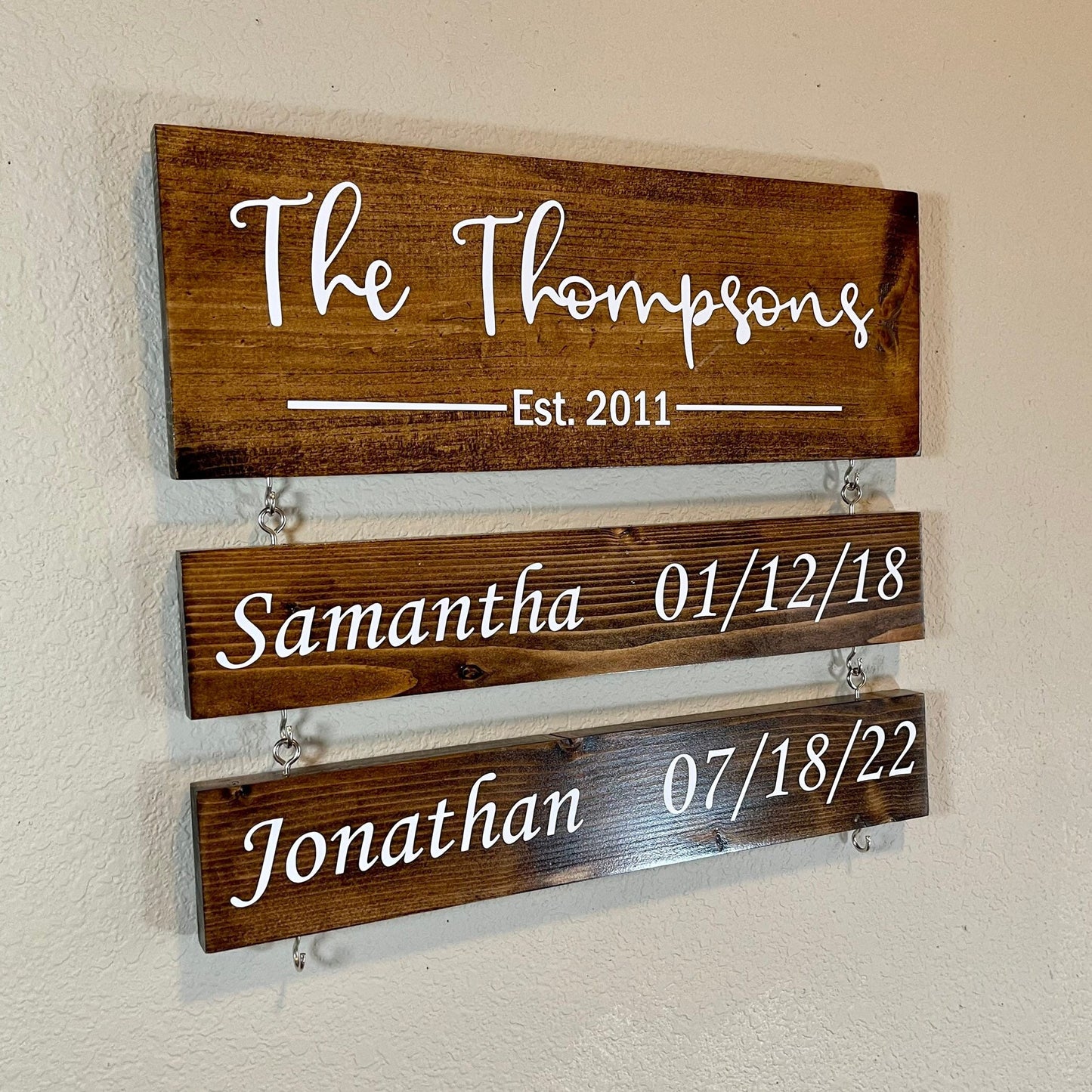 Personalized Family Name Sign, Custom Wood Established Sign with Kids Names and Birthdate, Wooden Est. Sign, Valentine's Gift, Gift For wife