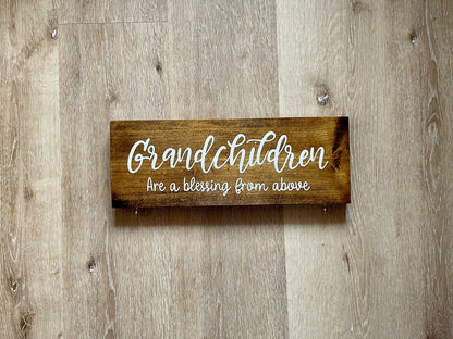 Custom Grandparent Sign with Grandkids Names & Birthdates, Personalized Grandchildren Wood Sign, Gift for Grandma, Mothers Day Gift