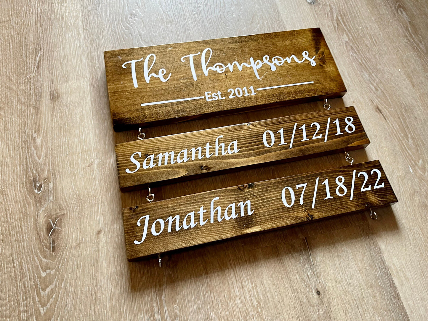 Personalized Family Name Sign, Custom Wood Established Sign with Kids Names and Birthdate, Wooden Est. Sign, Valentine's Gift, Gift For wife