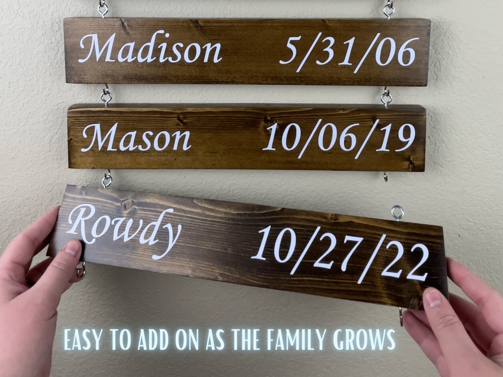 Personalized Family Name Sign, Custom Wood Established Sign with Kids Names and Birthdate, Wooden Est. Sign, Valentine's Gift, Gift For wife