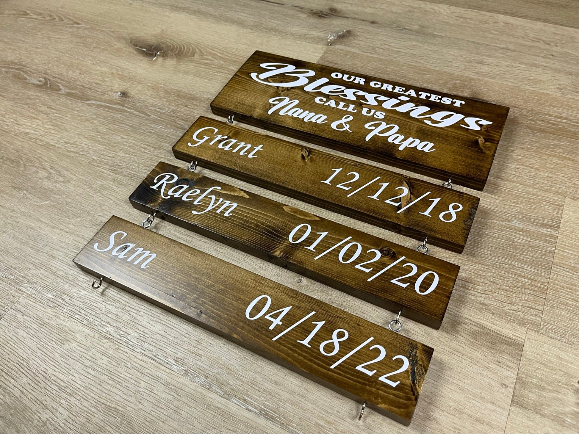 Personalized Wooden Grandparents' Sign: "Our Greatest Blessings Call Us Nana and Papa" Christmas Gift, Mothers Day Gift, Gift for Grandma