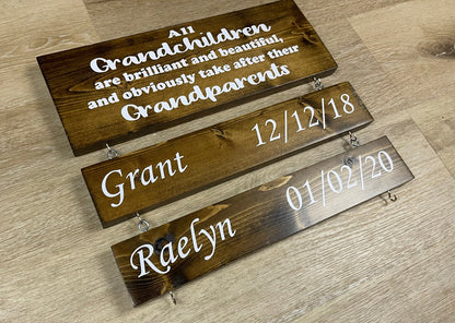 Wooden Sign for Grandparents, Personalized Grandchildren Plaques, Funny and Heartwarming Quote, Mother's day Gift