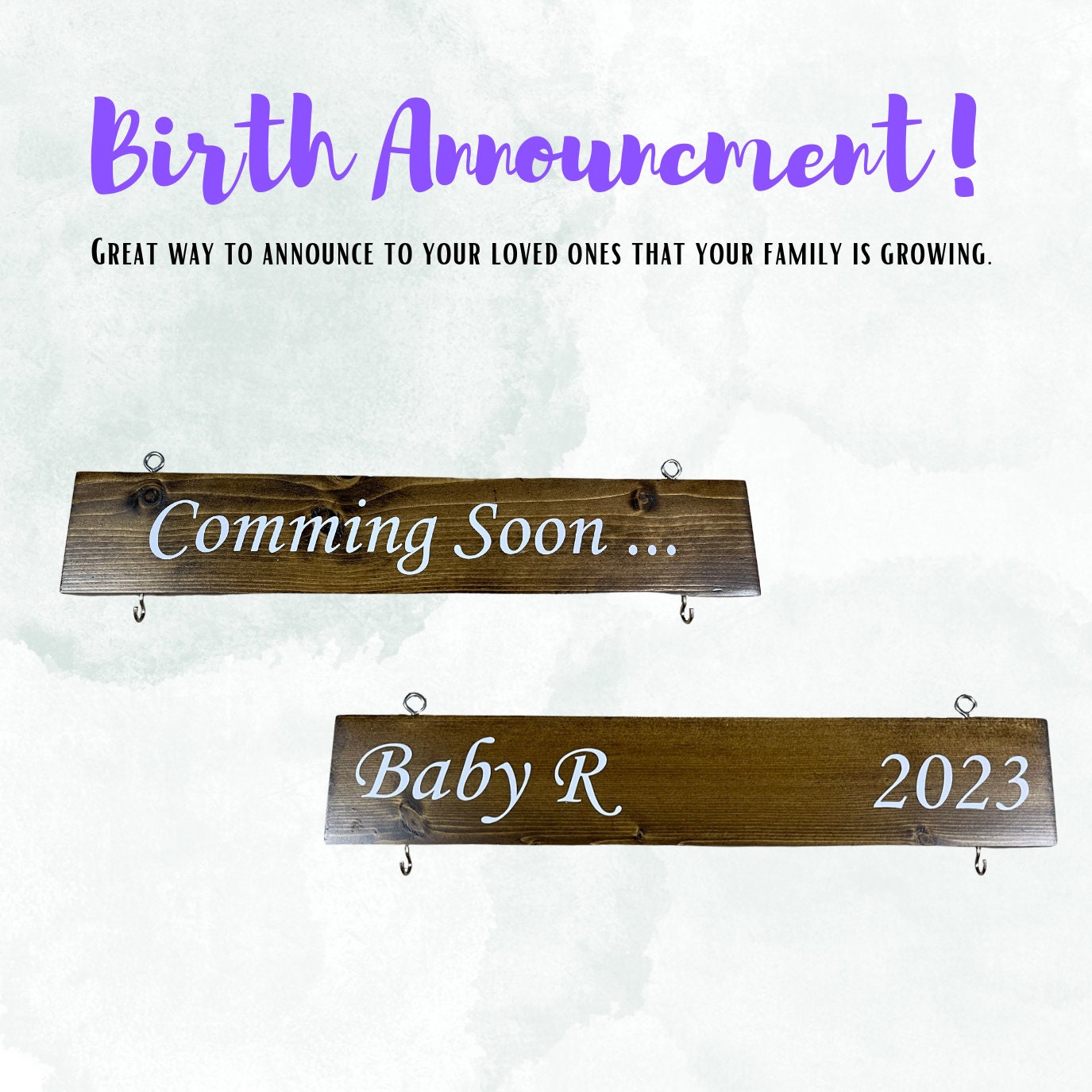 Personalized Wooden Birth Announcement: "Promoted to Grandma" Sign with Grandkids' Names and Birthdates, Gift For Grandma