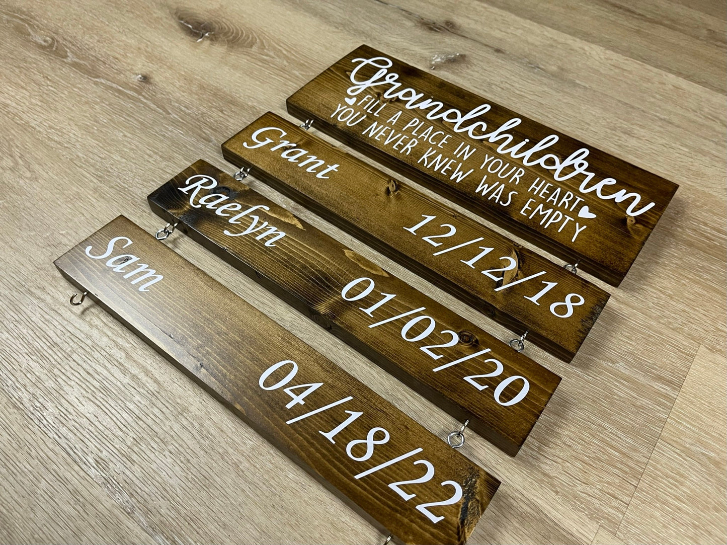 Personalized Wooden Grandparents' Sign: "Grandchildren Fill a Place in Your Heart You Never Knew Was Empty" Gift for Grandma