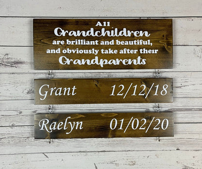 Wooden Sign for Grandparents, Personalized Grandchildren Plaques, Funny and Heartwarming Quote, Mother's day Gift