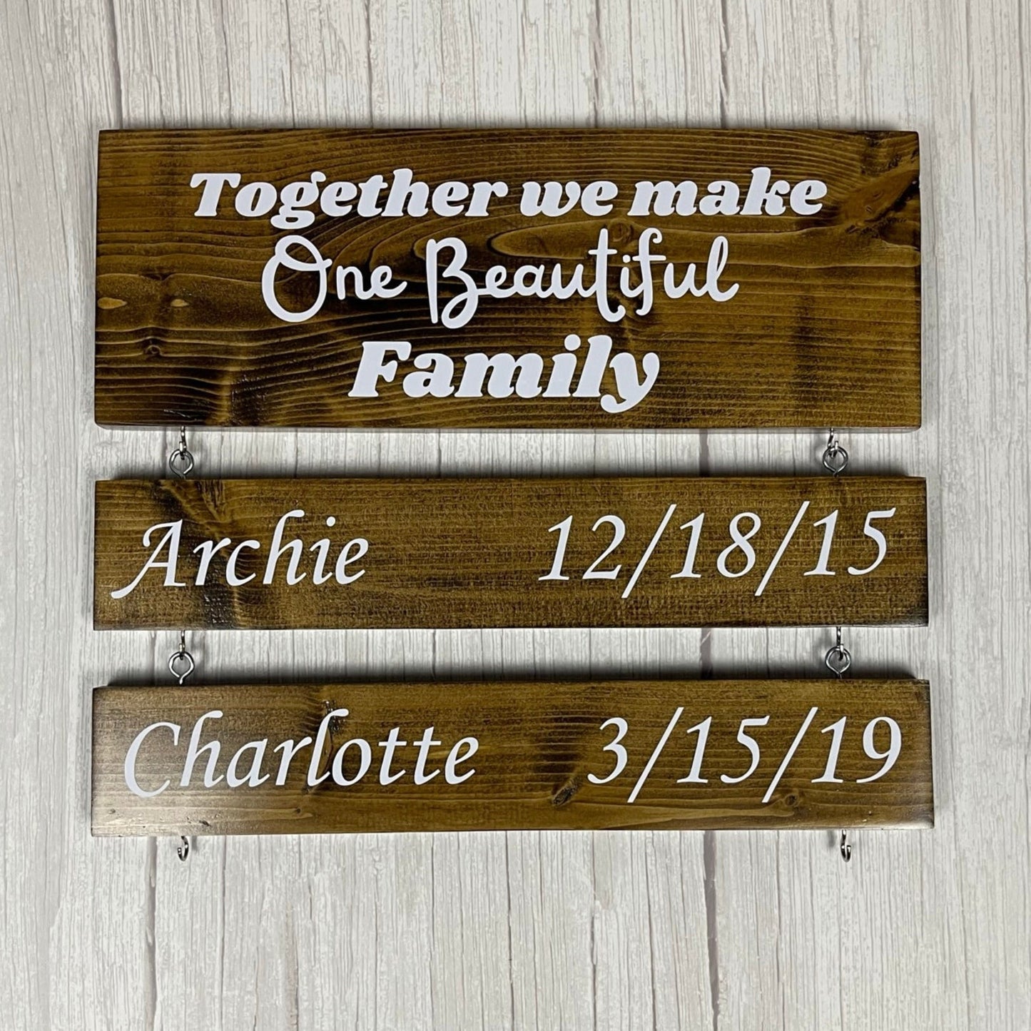 Personalized Family Sign with Kids Names & Birthdates, Custom Anniversary Gift from Husband, Christmas Gift, Mothers Day Gift, Gift from Kid