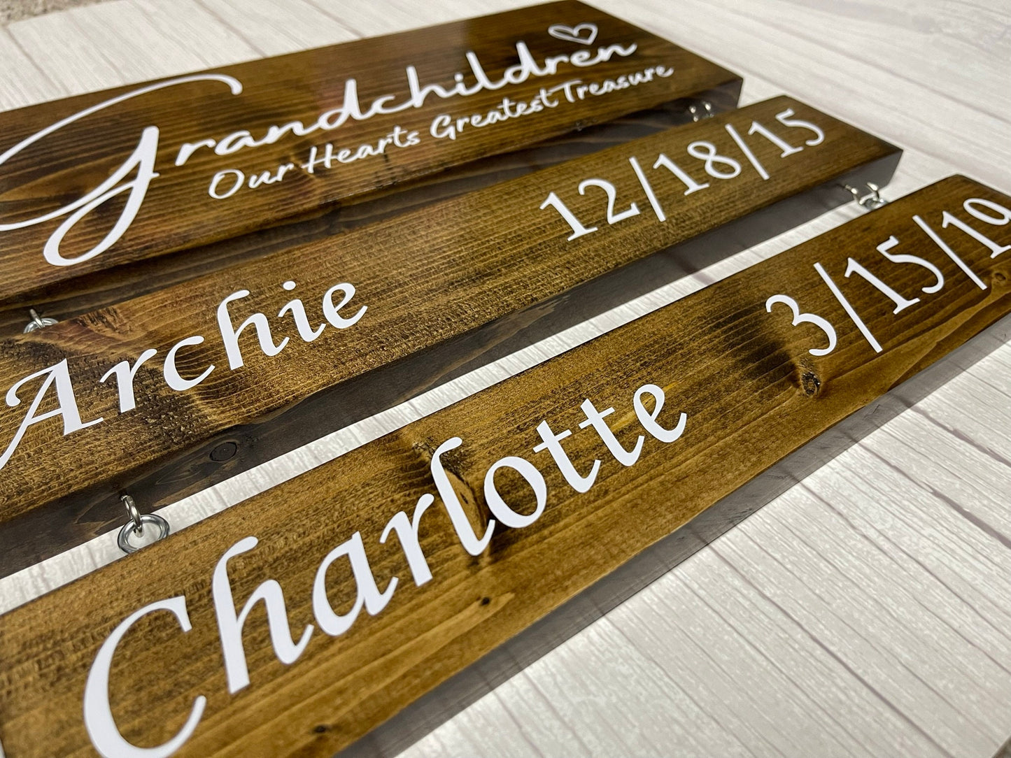 Gift For Grandma, Custom Grandparent Sign with Grandkids Names & Birthdates, Grandchildren Our Hearts Greatest Treasure, Personalized 