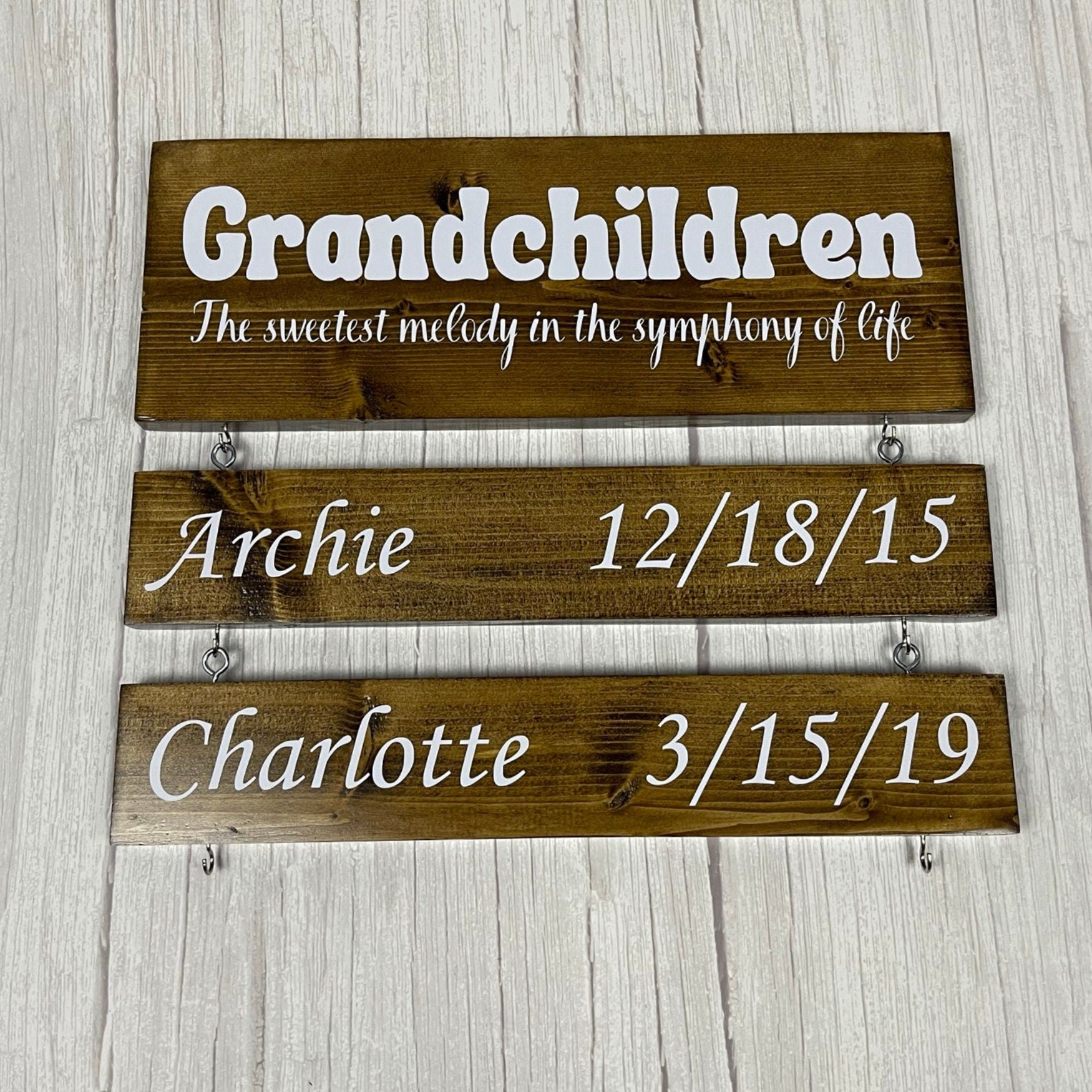 Custom Grandparent Sign with Grandkids Names & Birthdates, Personalized Grandchildren Wood Sign, Gift for Grandma, Mothers Day Gift