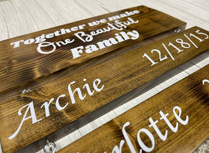 Personalized Family Sign with Kids Names & Birthdates, Custom Anniversary Gift from Husband, Christmas Gift, Mothers Day Gift, Gift from Kid